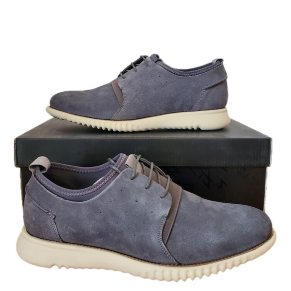 Vance Co Ludlow Suede Casual Lace Up Shoe in Grey